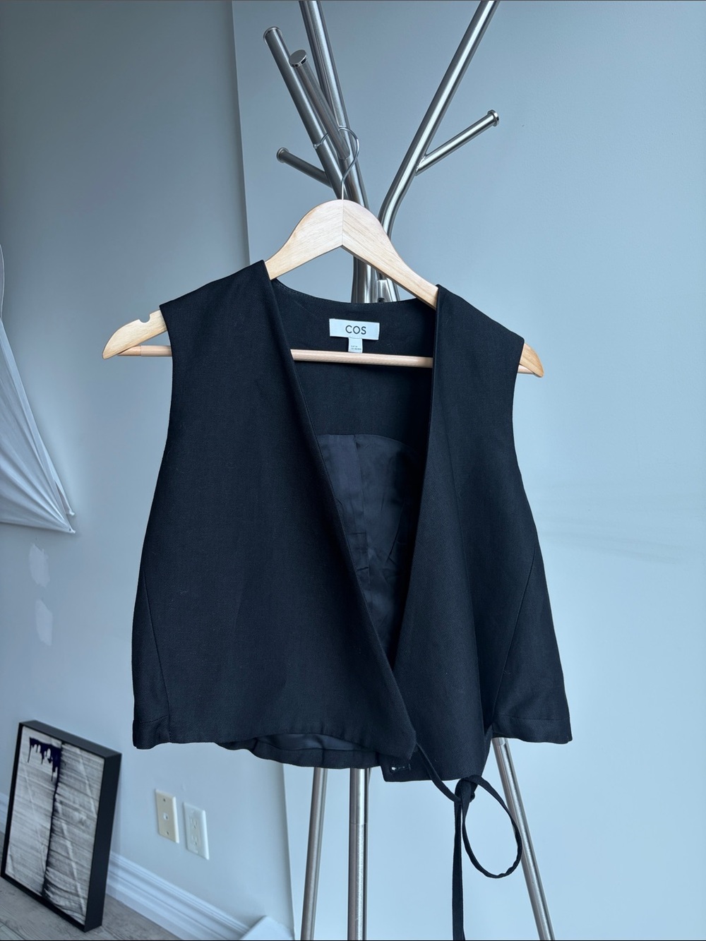 COS Black Sleeveless Wrap Tunic Vest